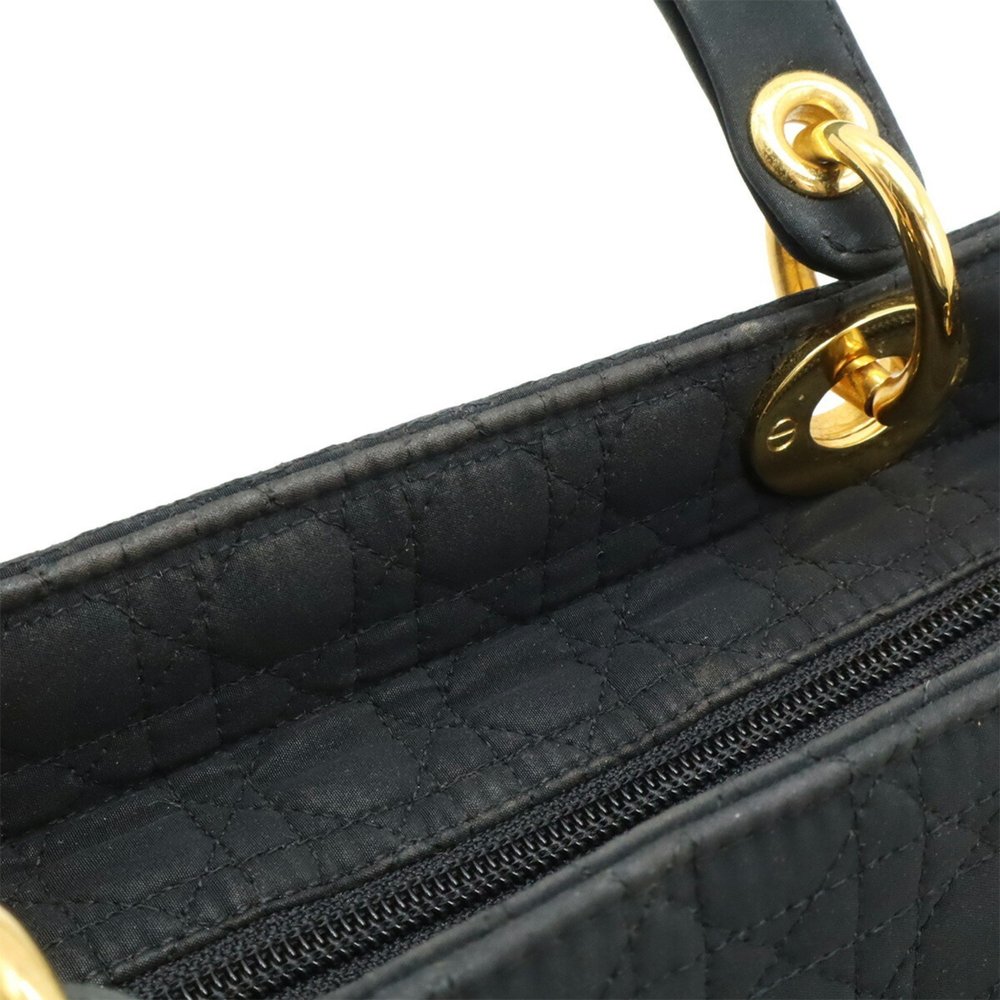 Christian Dior Lady Cannage Handbag Tote Bag in Black Nylon - Picture 7 of 9